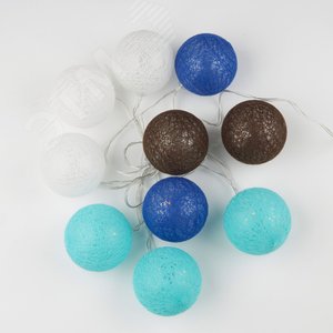 Гирлянда светодиодная Клубки-2 на батарейках 2AA не в/к 135 м 10 светодиодов Теплый ULD-S0135-010/STB/2AA WARM WHITE IP20 TANGLES-2 прозрачный провод - фото 3