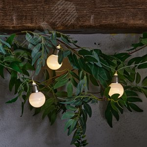 Гирлянда светодиодная Лампочки на батарейках 3AA не в/к 1.8м 10 светод-дов Теплый белый свет ULD-S1800-010/STB/3AA WARM WHITE IP20 BULBS прозрачный провод - фото 4