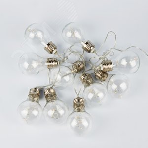 Гирлянда светодиодная Лампочки ретро-1 на батарейках 3AA не в/к 18м 50 светодиодов Теплый белый свет прозрачный провод ULD-S1800-050/STB/3AA WARM WHITE IP20 RETRO BULBS-1 TM - фото 4