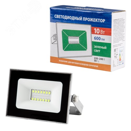Прожектор светодиодный 10 Вт Зеленый свет Корпус серый TM Volpe ULF-Q516 10W/GREEN IP65 220-240В GREY - фото 5