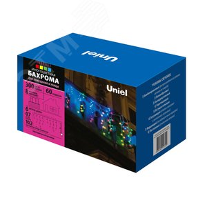 Бахрома светодиодная 6 м 300 светодиодов разноцветный свет прозрачный провод ULD-B6007-300/DTA MULTI IP44 - фото 3