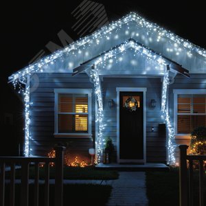 Бахрома светодиодная 20 м с пультом 480 светодиодов прозрачный провод ULD-B20007-480/DTA/RC WHITE IP44 - фото 2