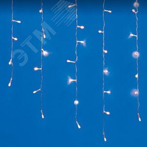 Бахрома светодиодная 20 м ULD-B20007-480/DTA/RC WARM WHITE IP44 с пультом 480 светодиодов теплый белый свет прозрачный провод - фото 2