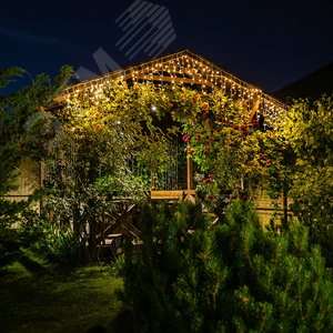 Бахрома светодиодная 20 м ULD-B20007-480/DTA/RC WARM WHITE IP44 с пультом 480 светодиодов теплый белый свет прозрачный провод - фото 5