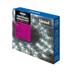 Гирлянда светодиодная Дюралайт 25 м С контроллером белый провод ULD-D50 25 м/С08 IP44 WHITE - фото 3