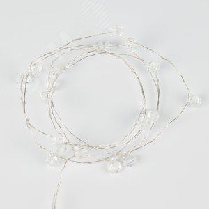 Гирлянда светодиодная на батарейках 2AA не в/к Бусины мини 19м 20 светодиодов прозрачный провод ULD-S1900-020/STB/2AA WHITE IP20 BEADS MINI - фото 3