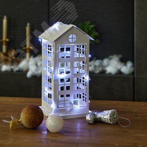 Гирлянда светодиодная на батарейках 2AA не в/к Бусины мини 19м 20 светодиодов прозрачный провод ULD-S1900-020/STB/2AA WHITE IP20 BEADS MINI - фото 4