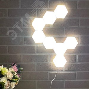 Светильник светодиодный модульный в составе набора из 4 шт UЛм-H77-3,5W/4000K WHITE SET4 Сенсорный (4000К) БП (в/к) 400Лм - фото 5