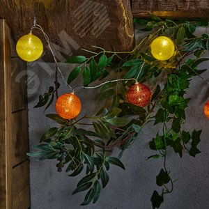 Гирлянда светодиодная Клубки-3 на батарейках 2AA не в/к 135 м 10 светодиодов Теплый белый свет ULD-S0135-010/STB/2AA WARM WHITE IP20 TANGLES-3 прозрачный провод - фото 3