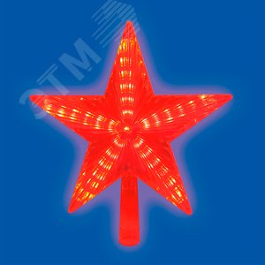 Украшение светодиодное для елки Звезда-3 21 см 31 светодиод красный свет прозрачный провод ULD-H2121-031/STA RED STAR-3 TM - фото 2