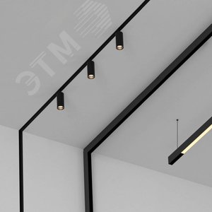 Шинопровод осветительный UBX-ммS4/35 BLACK 100 магнитный, тип M, 1м. Накладной. черный - фото 5