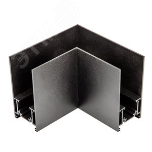 Коннектор UBX-MS21/35 BLACK для накладных магнитных шинопроводов, 35 мм. Угловой. Горизонтальный. Черный. - фото 2