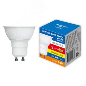 Лампа светодиодная LED-JCDR-5W/3000K/GU10/FR/SLS Форма JCDR матовая Теплый белый свет (3000K) ТМ Volpe UL-00008827 Uniel - 2
