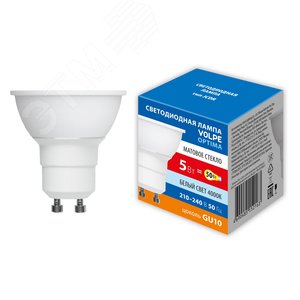 Лампа светодиодная LED-JCDR-5W/4000K/GU10/FR/SLS Форма JCDR матовая Белый свет (4000K) ТМ Volpe - фото 2