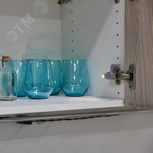 Светильник светодиодный ULK-C02 23A GREY SET2 пушлайт на петлю в кухонный шкаф, на батарейке 23A (в/к). Набор из 2 шт. Серый - фото 3