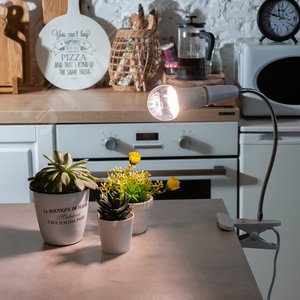 СветильникTLI-280 WHITE E27 PLANT настольный для фитоламп на прищепке цоколь E27 белый ФитоЛето - фото 4