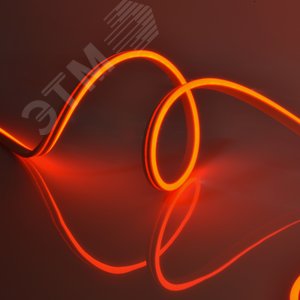 Лента светодиодная гибкий неон 9Вт/м 12В красный IP67 120 LED/м катушка 5м. в блистере - фото 2