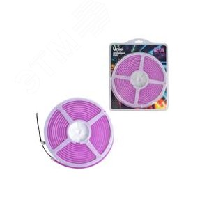 Лента светодиодная гибкая. NEON ULS-N01-2835-120LED/m-6mm-IP67-DC12V-9W/m-5M-PURPLE катушка 5 м в блистере фиолетовый свет - фото 5
