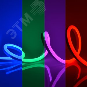 Лента светодиодная гибкая герметичная. NEON ULS-N02-5050-60LED/m-13мм-IP67-DC12V-14W/m-5м-RGB катушка 5м в блистере RGB - фото 6