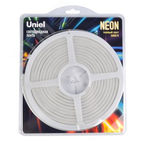 Лента светодиодная гибкая герметичная. NEON ULS-N03-2835-100LED/m-8mm-IP67-DC12V-11W/m-5M-4000K катушка 5м в блистере белый свет 4000К - фото 4