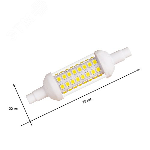 Лампа светодиодная линейная 178 мм прозрачная 6 Вт Белый свет 4000К Картон LED-J78-6W/4000K/R7s/CL PLZ06WH - фото 2