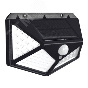 Светильник садовый на солнечной батарее с датчиком движения 100 светодиодов 1х18650 Li-Io аккумулятор в/кUSL-F-167/PT100 SENSOR IP44 - фото 1