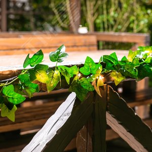 Гирлянда садовая на солнечной батарее USL-S-135/PT2000 IVY Плющ 20 светодиодов Теплый белый свет 1хАА Ni-Mh аккумулятор в/к IP44 - фото 3