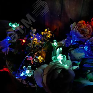 Гирлянда садовая на солнечной батарее USL-S-137/PT5000 SAKURA Сакура 50 светодиодов Разноцветный свет 1*АА Ni-Mh аккумулятор в/к IP44 - фото 4