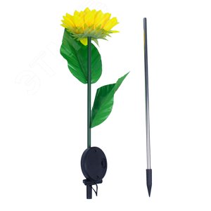 Светильник садовый на солнечной батарее USL-S-814/PT700 SUNFLOWER Подсолнух 8 светодиодов Теплый белый свет 1хАА Ni-Mh аккумулятор в/к IP44 - фото 1