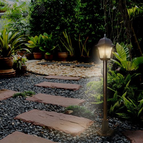 Светильник уличный UUL-A01T 60W/E27 IP44 BRONZE, под лампу Е27. Архитектурный напольный. Цвет корпуса бронзовый. - фото 13