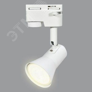 Светильник-прожектор UBL-Q323 GU10 WHITE трековый. Под лампу GU10. Корпус белый - фото 2