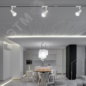 Светильник-прожектор UBL-Q323 GU10 WHITE трековый. Под лампу GU10. Корпус белый - фото 7