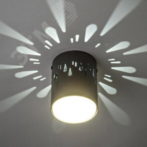 Светильник DLC-S618 GX53 BLACK декоративный накладной серия Sotto Без лампы цоколь GX53 Доп светодиодная подсветка 3Вт Металл Черный TM Fametto - фото 2