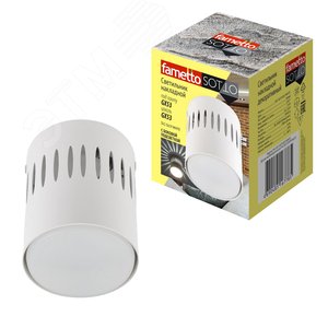 Светильник DLC-S619 GX53 WHITE декоративный накладной серия Sotto Без лампы цоколь GX53 Доп светодиодная подсветка 3Вт Металл Белый TM Fametto - фото 4