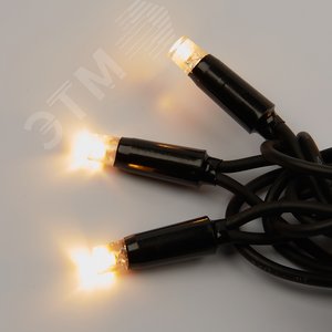 Бахрома светодиодная с эффектом мерцания 3м соединяемая 200 светодиодов теплый белый и белый свет черный провод ULD-B3007-200/TBK WARMWHITE-WHITE IP67 - фото 3