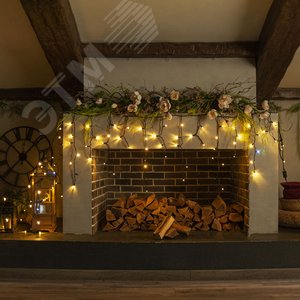 Бахрома светодиодная с эффектом мерцания 3м соединяемая 200 светодиодов теплый белый и белый свет черный провод ULD-B3007-200/TBK WARMWHITE-WHITE IP67 - фото 4