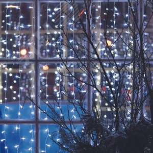 Гирлянда Занавес светодиодный с эффектом мерцания 6х3 м соединяемый 450 светодиодов прозрачный провод ULD-C6030-450/TTK WHITE IP44 - фото 4