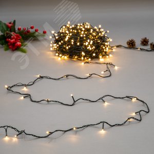 Гирлянда светодиодная 50 м 500 светодиодов теплый белый свет зеленый провод ULD-S5000-500/DGA WARM WHITE IP20 - фото 6