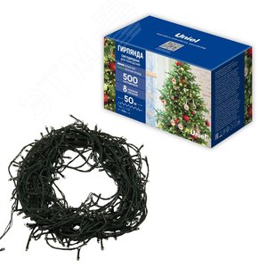 Гирлянда светодиодная 50 м 500 светодиодов зеленый провод ULD-S5000-500/DGA WHITE IP20 - фото 5