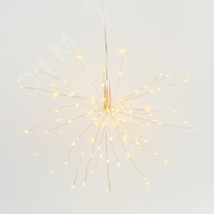 Фигура светодиодная Фейерверк на батарейках 3AA не в/к 30х30см Подвесная 120 светодиодов Теплый белый свет Пульт ДУ в/к прозрачный провод ULD-H3030-150/DTA/3AA/RC WARM WHITE IP20 FIREWORKS TM - фото 3