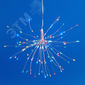Фигура светодиодная Фейерверк на батарейках 3AA не в/к 30х30см Подвесная 120 светодиодов Разноцветный свет Пульт ДУ в/к прозрачный провод ULD-H3030-150/DTA/3AA/RC MULTI IP20 FIREWORKS TM - фото 2