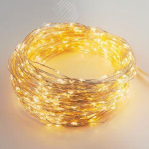 Гирлянда светодиодная Роса 100м 1000 светодиодов Теплый белый свет Пульт ДУ в/к прозрачный провод ULD-S10000-1000/DTA/RC WARM WHITE IP44 DEW ТМ - фото 1