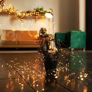 Гирлянда светодиодная Роса 100м 1000 светодиодов Теплый белый свет Пульт ДУ в/к прозрачный провод ULD-S10000-1000/DTA/RC WARM WHITE IP44 DEW ТМ - фото 5