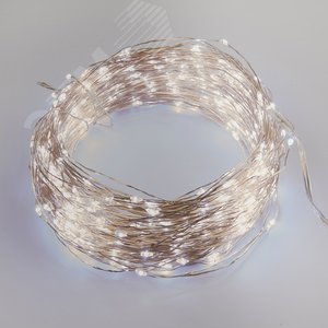 Гирлянда светодиодная Роса 100м 1000 светодиодов Белый свет Пульт ДУ в/к прозрачный провод ULD-S10000-1000/DTA/RC WHITE IP44 DEW ТМ - фото 1