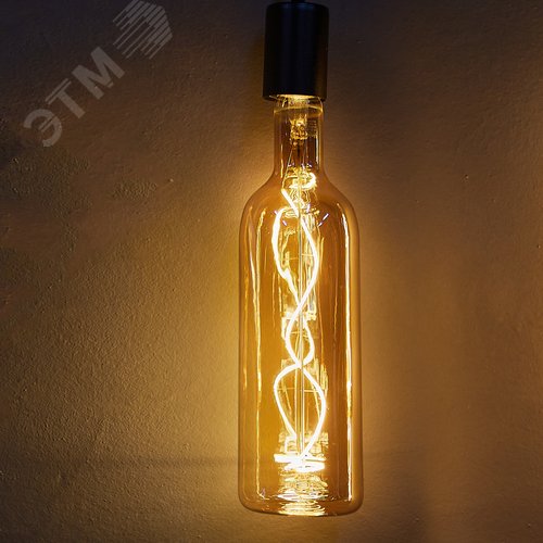 Лампа светодиодная декоративная SOHO 5Вт Золотистая колба Спиральный филамент Картон ТМ LED-SF21-5W/SOHO/E27/CW GOLDEN GLS77GO - фото 11