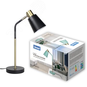 Светильник настольный 60W Цоколь Е27 Механический выключатель UML-B700 E27 BLACK Черный - фото 1