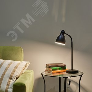 Светильник настольный 60W Цоколь Е27 Механический выключатель UML-B701 E27 BLACK черный - фото 6