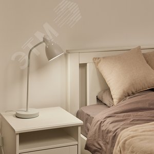 Светильник настольный 60W Цоколь Е27 Механический выключатель UML-B701 E27 WHITE белый - фото 5