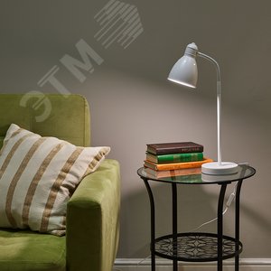 Светильник настольный 60W Цоколь Е27 Механический выключатель UML-B701 E27 WHITE белый - фото 3