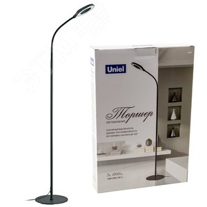 Торшер ULM-T610 7W/4500K/DIM BLACK напольный светодиодный 7W с регулировкой наклона Сенсорный выключатель Диммер Черный ТМ - фото 5